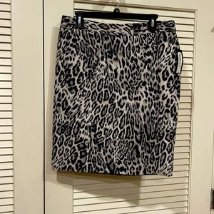 Worthington Leopard Print Midi Skirt